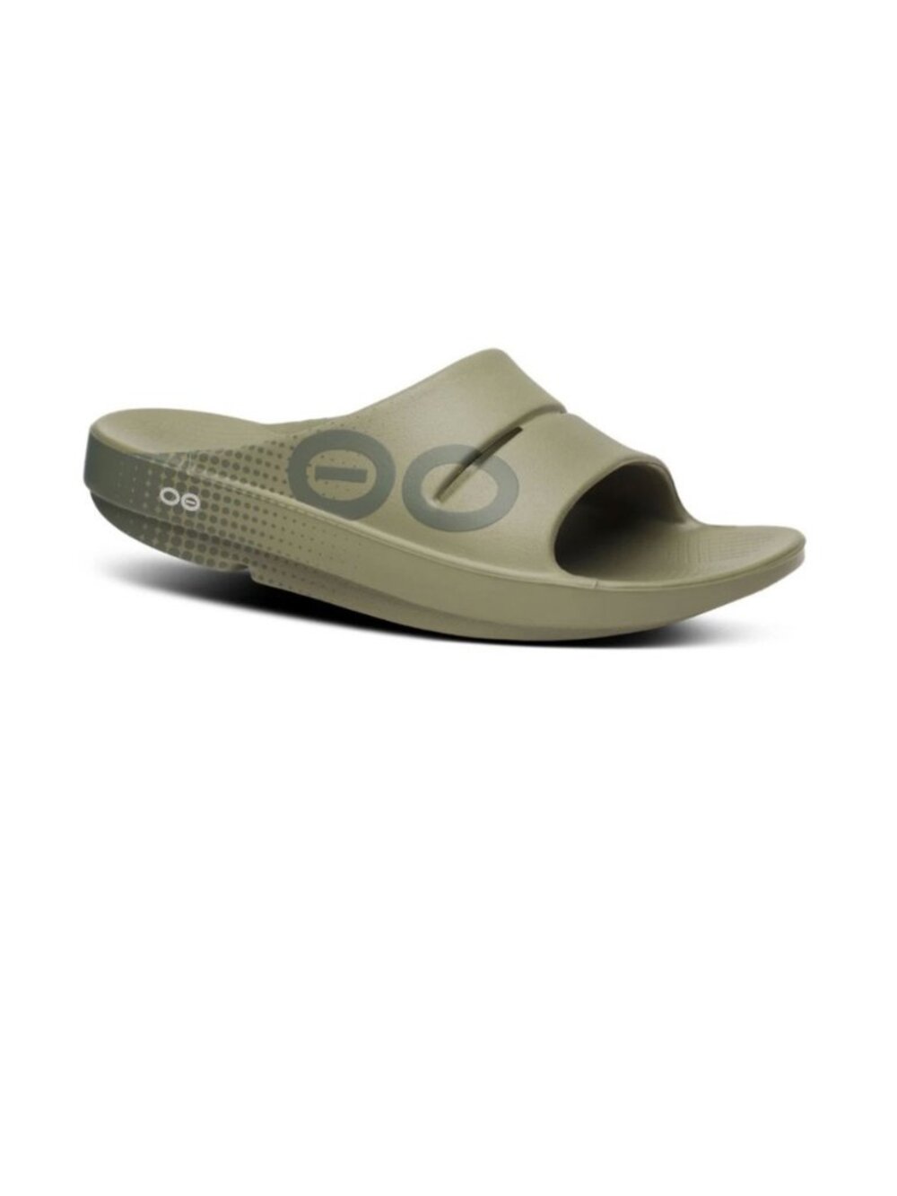 OOFOS Ooahh Sport Slide Sandals foliage matrix green women’s size 9 Recovery Com